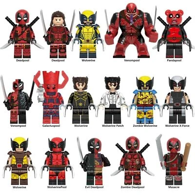 8x Benutzerdefinierte Lego Minifigur Deadpool Baustein Spielzeug Puppe Wolverine - Bild 1 von 4