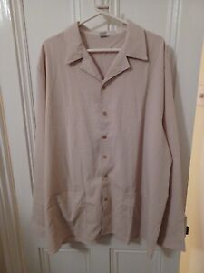 LADIES BEIGE POCKETED LONG BLOUSE SIZE XL GUIDE 22 SEE PICS