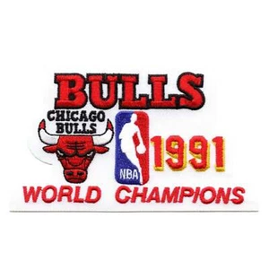 1991 Chicago Bulls NBA Mondo Champions Ricamato Rétro Toppa - Picture 1 of 1