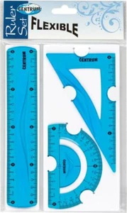 3Pcs Flexible Colourful Scale Ruler Set Triangle Protractor Ruler Geometry Sets - Picture 1 of 46