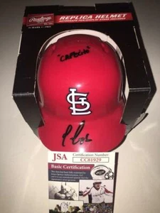 JOSE MARTINEZ CAFECITO ST LOUIS CARDINALS JSA RARE SIGNED MINI HELMET COA - Picture 1 of 4