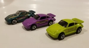 HOT WHEELS PORSCHE 930 LOT OF 3 LOOSE RARE DIECAST LIME PURPLE AND BONUS CAR - Picture 1 of 3