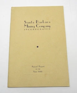 Santa Barbara Mining Company 1939 Informe Anual Islas Filipinas Mina G.G.I.E. - Imagen 1 de 9