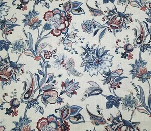 Garden Flora in Denim BTY 54" Wide P Kaufmann 100% Cotton Slub Duck Jacobean - Picture 1 of 2