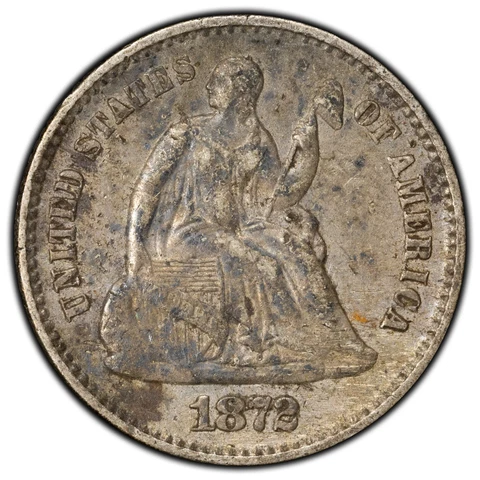 United States 1872 5 Cents Seated Liberty Half Dime Silver Coin Cover