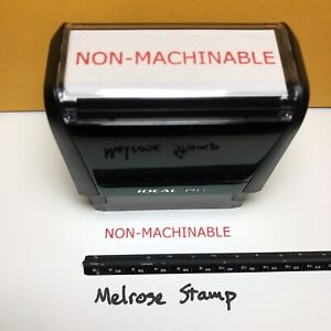 Nonmachinable Rubber Stamp Red Ink Self Inking Ideal 4913 Non-Machinable