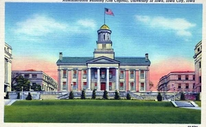 Iowa City Iowa Université de l'Iowa administration bâtiment ancien Capitole carte postale - Photo 1/2