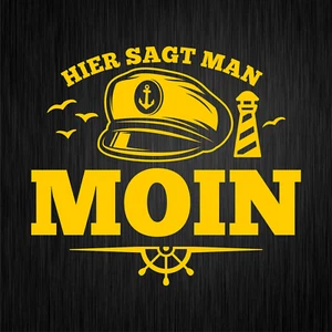 Qui Si Dice MOIN Faro Marittimo Nautico Baltico Giallo Adesivo Divertente - Foto 1 di 1