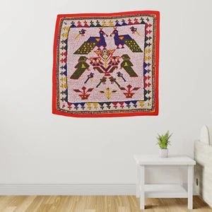 Pearl textile, Antique, Vintage, hand embroidered, wall hanging Gujrati tapestry - Picture 1 of 6