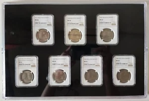 MALAYSIA 1971 - 1986 RM1 PARLIAMENT COIN FULL SET ALL MS 66 NGC X7 PCS - Picture 1 of 1