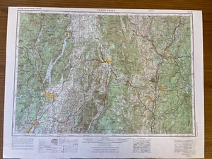 Vintage USGS Glens Falls New York Vermont New Hamp 1956 Topographic Map 1:250000 - Picture 1 of 1