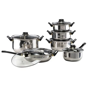 Koch Topf Set 12-teilig Glas Deckel Geschirr Pfanne Kasserolle Griff Edelstahl - Bild 1 von 9