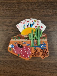 Vintage Las Vegas Nevada Poker Fridge Magnet Royal Flush - Picture 1 of 4
