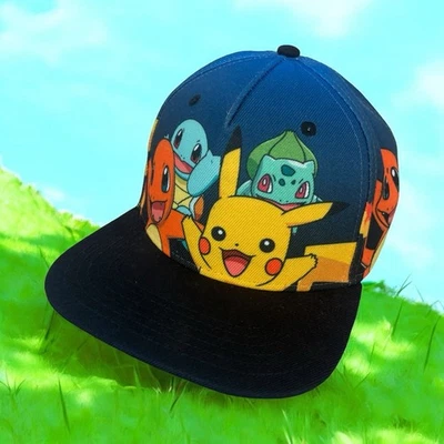 Gorra Pokémon Snapback 2016 juvenil OSFM Pikachu Bulbasaur Charmander Squirtle usada en excelente estado Foto 1 de 4