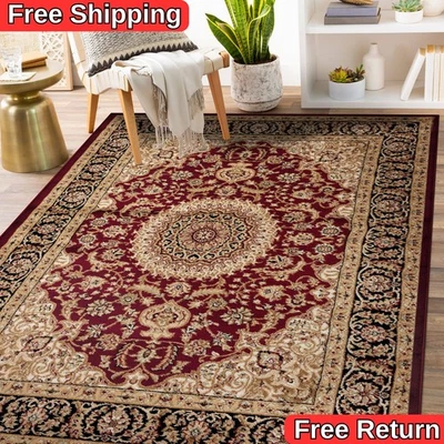 Large Traditional 8x10 Living Room Rugs Oriental Medallion Area Rug 5x7 Carpet - Image 1 of 4