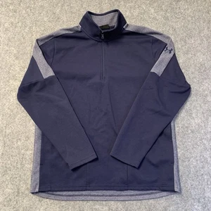 Under Armour Pullover Mens L 1/4 Zip Blue Gray Pockets - Picture 1 of 16