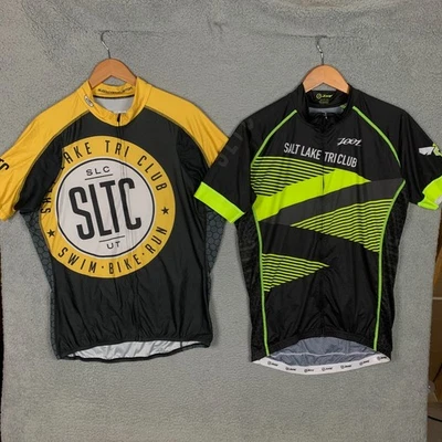 Sugoi Zoot Jersey Mens XXL 2XL Black Salt Lake Tri Short Sleeve Cycling Lot of 2 - Image 1 of 4