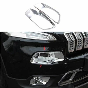 For Jeep Cherokee 2014-2017 2018 ABS Chrome Front Headlight Lamp Cover Trim 2PCS - Bild 1 von 7