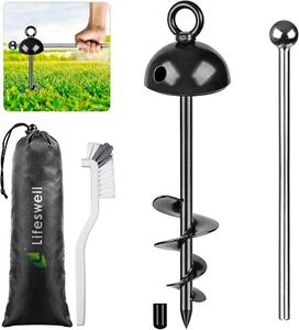 Tie Out Stake, Heavy Duty Dog Anchor for Dogs up to 220lbs, No Tangle, Easy to I - Picture 1 of 8