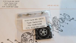Stihl FS81 RC-E Hedge Trimmer Carb Repair Kit S140 S198: Stihl: 4229 007 1060 - Picture 1 of 2