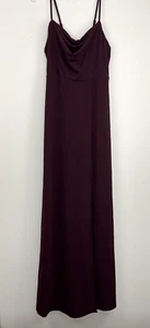 Birdy Grey Formal Gown Womens Medium Maxi Dress Burgundy Sleeveless Cowl Neck - Picture 1 of 13
