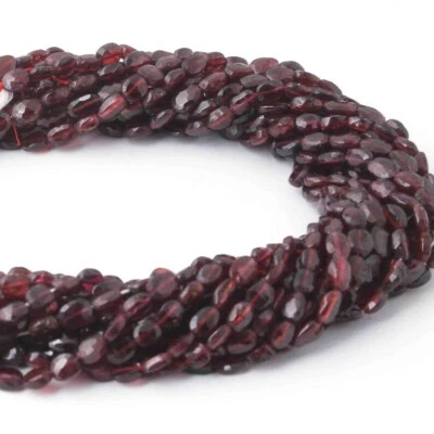 2 Strands Monzabique Garnet Smooth Nugget Beads, Oval Shape Beads, 12 Inches, 4m - Image 1 of 4