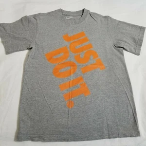 Boys Nike T-shirt Size Medium Gray Orange Just Do It Basketball Youth - Picture 1 of 6