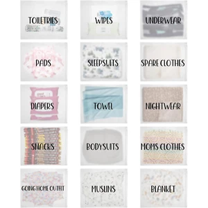 15 Pack Hospital Bags for Labor and Delivery,11 x 14 Inch Maternity Black - Picture 1 of 9