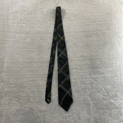 Corbata Para Hombre Alfani Verde Azul Cuadros Seda Talla Única Diseñador Clásica Tejida Italia Foto 1 de 4