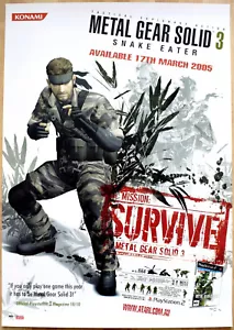 Metal Gear Solid 3: Snake Eater RARE PS2 59cm x 84cm Promotional Poster - Picture 1 of 1