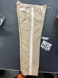 NWT Supreme Stone Island Tan Side Stripe Logo Sweatpants Men's L AUTHENTIC - Picture 1 of 3