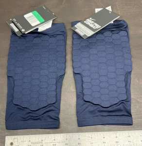 Pair (2) Nike Pro Compression Navy Blue Men’s XL Padded Knee Elbow Sleeve - Picture 1 of 4