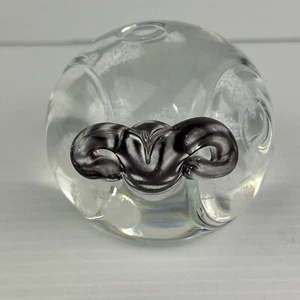 Caithness Art Glass Paper Weight The Ram Signed - Foto 1 di 16