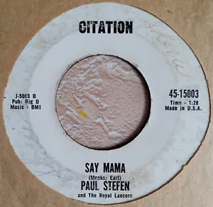 1962 MILWAUKEE GARAGE ROCKABILLY 45 Paul Stefen Royal Lancers: Say Mama / Fought - Picture 1 of 4