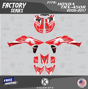 Graphics Kit for HONDA TRX450R TRX 450R (2006-2017) 16 Mil Factory Series - Red - Picture 1 of 5