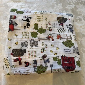 NO JO NoJo Babydecke Mehrfarbig Pakistan 47”x 47” Bauernhof Hühner Schweine, Schafe - Bild 1 von 8