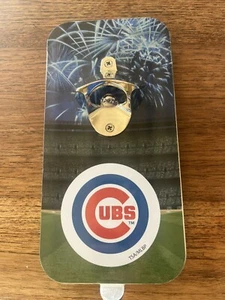 CHICAGO CUBS MAGNETIC BOTTLE OPENER CAP CATCHER CLINK & DRINK FOR MAN CAVE BAR - Picture 1 of 3
