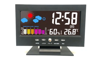 LED Color Screen Digital Weather Station Clock Calendar Thermometer LCD Display - Image 1 of 4