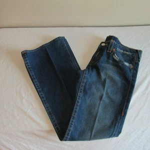True Religion Cotton Distressed Flare Pant Trouser Jean Blue Washed 31 NWOT - Picture 1 of 6