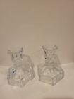 AVON FOSTORIA COIN GLASS CLEAR CANDLE HOLDERS 1977
