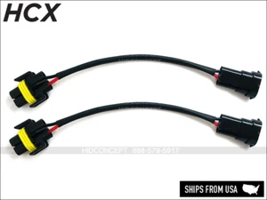 H11 H8 H9 9" Extension Socket Wiring Harnesses | Headlights Fog | Pack of 2 - Picture 1 of 4
