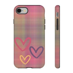 Hearts with Plaid - Custodia telefono resistente per iPhone, Samsung Galaxy, Google Pixel - Foto 1 di 285