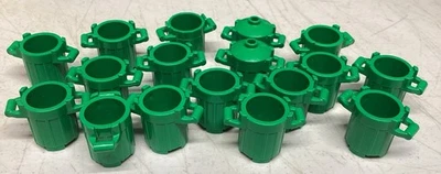 17 LEGO Parts Green Trash Cans 92926 Mini Figure Accessories Huge Containers Lot - Image 1 of 3