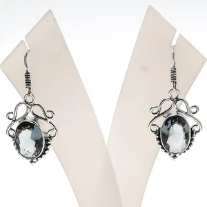 Alexandrite Gemstone Handmade 925 Sterling Silver Jewelry Earring Size 1.6" - Picture 1 of 1