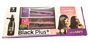 Tyche 2 ferri piatti - nero plus + combinazione rosa e viola più protezione termica gratuita - Foto 1 di 13