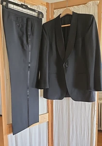 Bernard Hill Esmoquin NEGRO CLÁSICO Chaqueta Pantalones Lana Alemania Occidental - Imagen 1 de 10