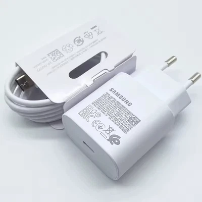 Caricabatterie android Samsung 25W super veloce fast USB C cavo 1m KIT COMPLETO - Immagine 1 di 4