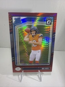2024 Panini Donruss Optic - Rated Rookie Bo Nix #209 Red Hyper Prizm (RC) - Picture 1 of 7
