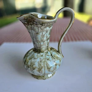 Vintage Delft Holland Teal & Robin Egg Blue Porcelain MCM Pitcher/w Handle 7.5" - Picture 1 of 13