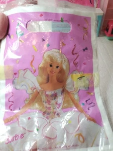 Sacchetti di plastica vintage Party Snack Treat Barbie Hallmark 1995 Mattel - Foto 1 di 3